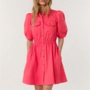 BA&SH | Coral Lincoln Short Sleeve Button-Up Mini Dress Women’s Size X-Small